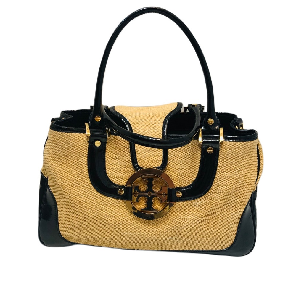 Tory Burch Black and Tan Canvas Women's Bag